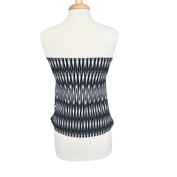 SPANX 2372 Zigzag Loop Tankini Black & White Swim Top Size 14 - Picture 3 of 10